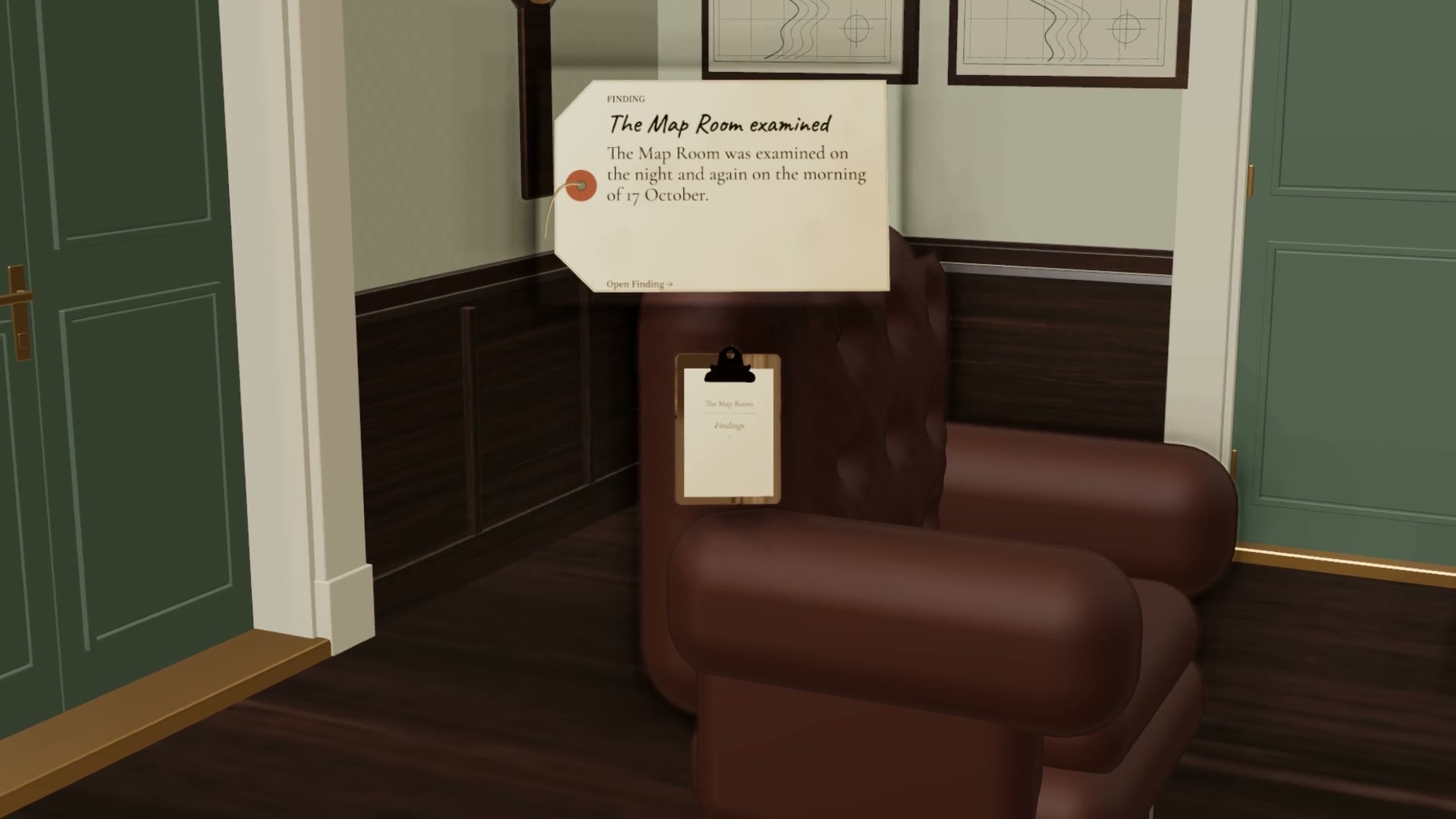 A Finding hanging in the Map Room of the 3D hotel